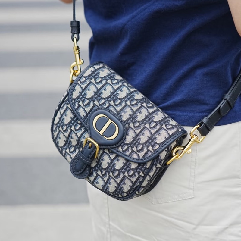 🌷DIOR迪奧經典老花帆布刺繡bobby 波比小號馬鞍包單肩斜挎包-32