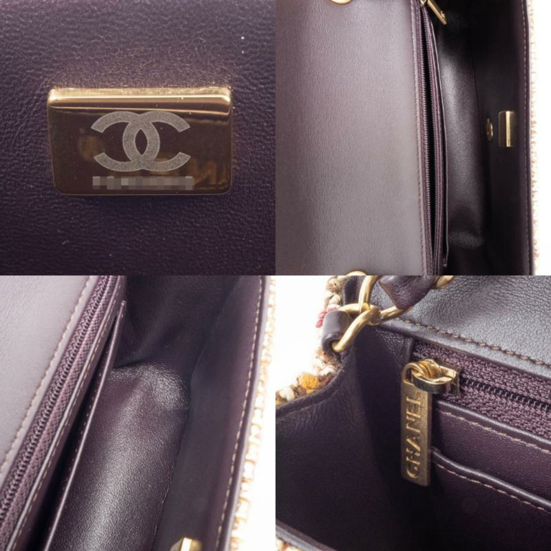 香奈兒絎縫肩背包,斜紋軟呢,棕色,鏈條,單蓋-14