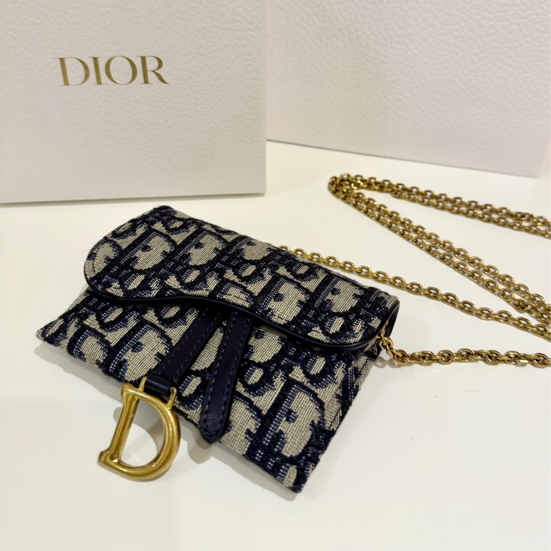 CHRISTIAN DIOR SADDLE 斜背包 PD3352軍藍 馬鞍 MINI 金鏈 兩用 斜背 腰包-0