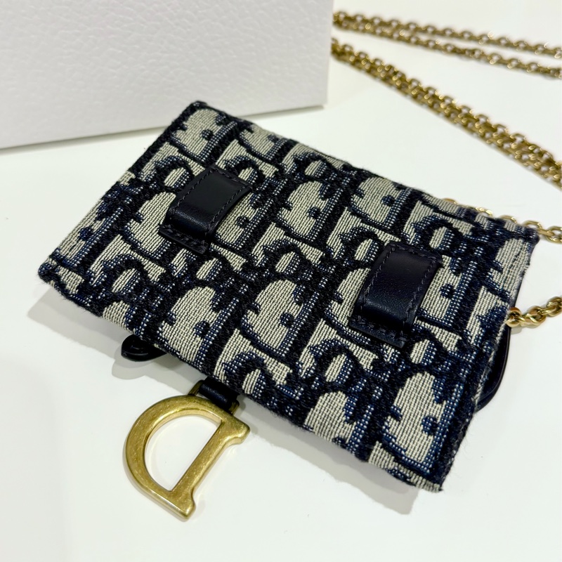 CHRISTIAN DIOR SADDLE 斜背包 PD3352軍藍 馬鞍 MINI 金鏈 兩用 斜背 腰包-8
