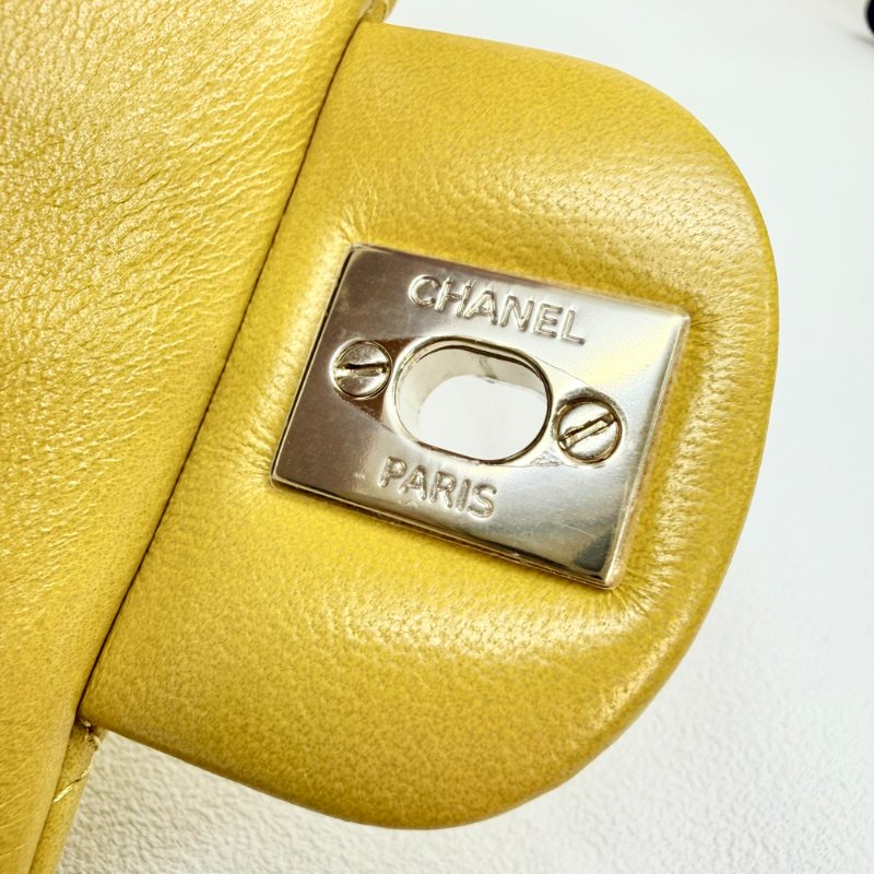 CHANEL - 芥末黃羊皮淡金釦手提把- Coco 20 cm-15