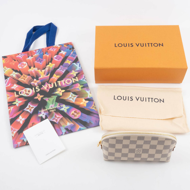 Louis Vuitton 手袋 Pochette Tick N60024 Damier Azur 帆布-15