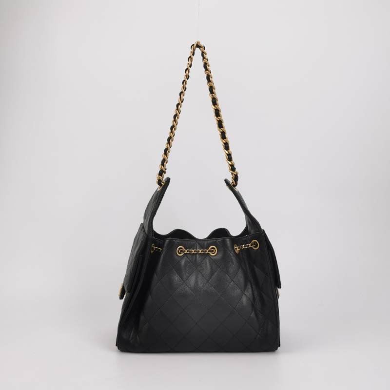 Chanel 25 Bag小號牛皮純色菱格絎縫單肩包-4