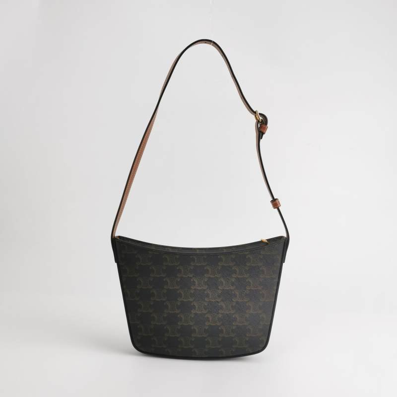 Celine Croque中型牛皮凱旋門印花單肩包-4