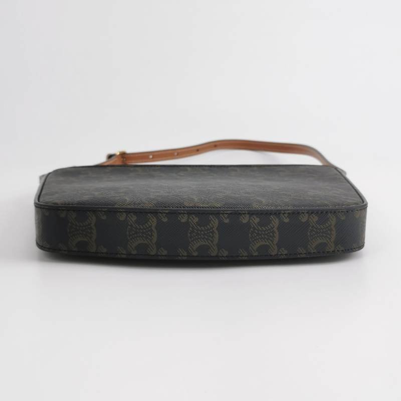 Celine Croque中型牛皮凱旋門印花單肩包-5