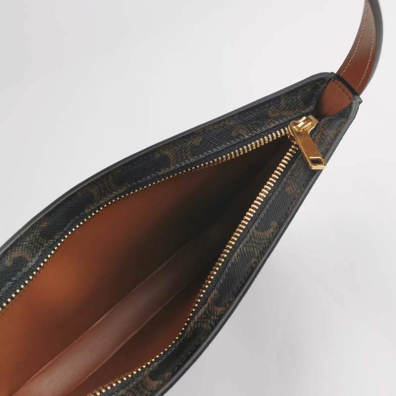 Celine Croque中型牛皮凱旋門印花單肩包-6