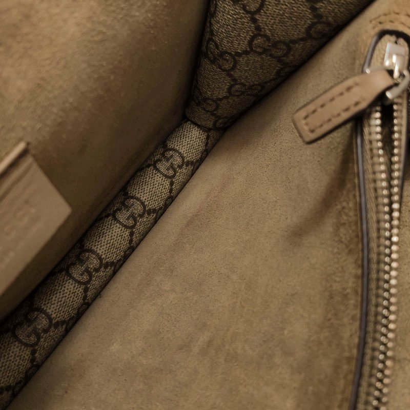 Gucci Dionysus酒神包中翻毛皮GG老花雙虎頭搭扣單肩包-9