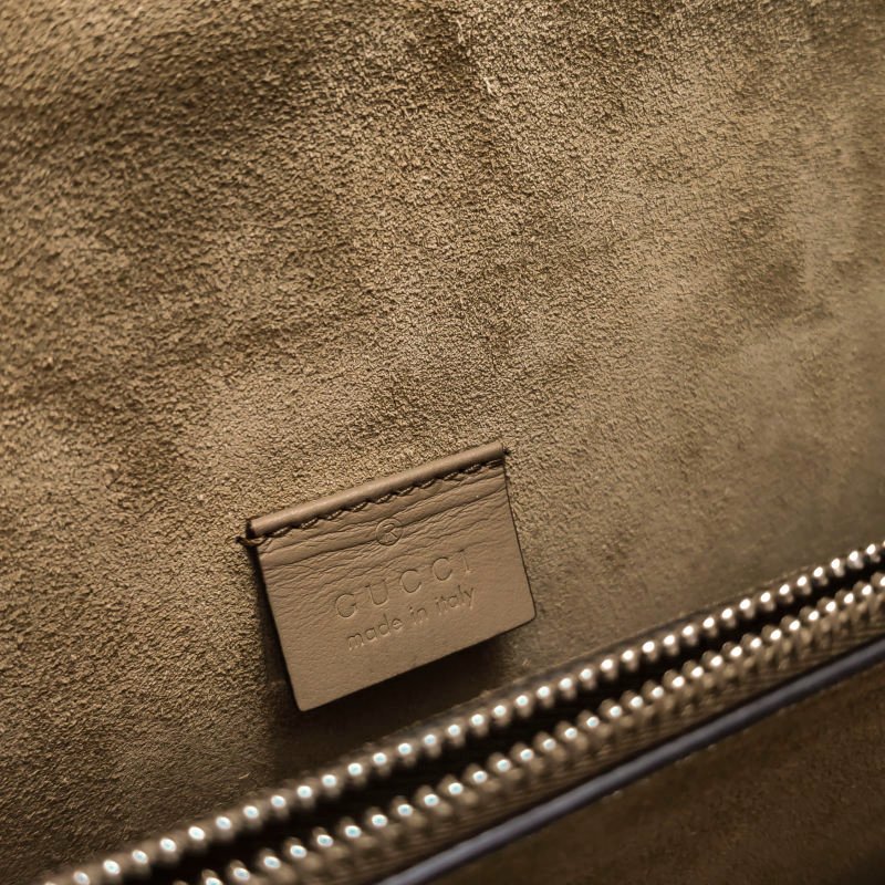 Gucci Dionysus酒神包中翻毛皮GG老花雙虎頭搭扣單肩包-14