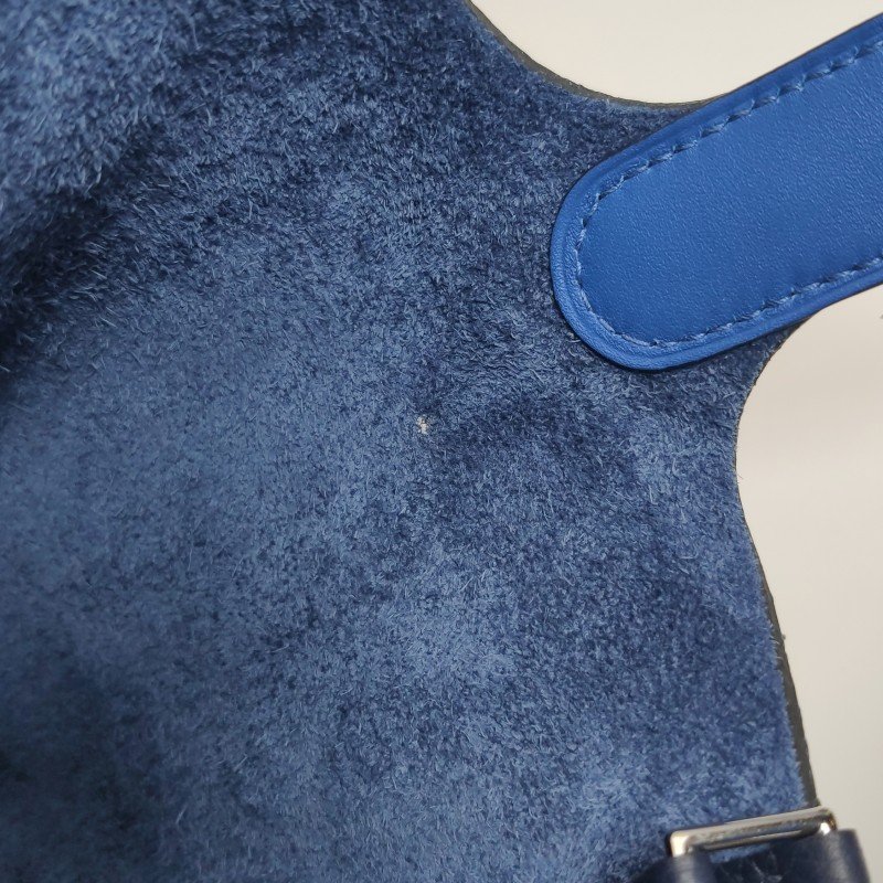 Hermes Picotin菜籃包18手提包Clemence(TC)牛皮銀扣71法國藍2Z午夜藍Z刻-9