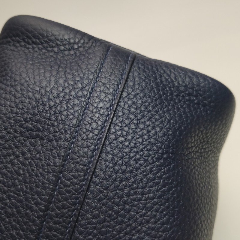 Hermes Picotin菜籃包18手提包Clemence(TC)牛皮銀扣71法國藍2Z午夜藍Z刻-14