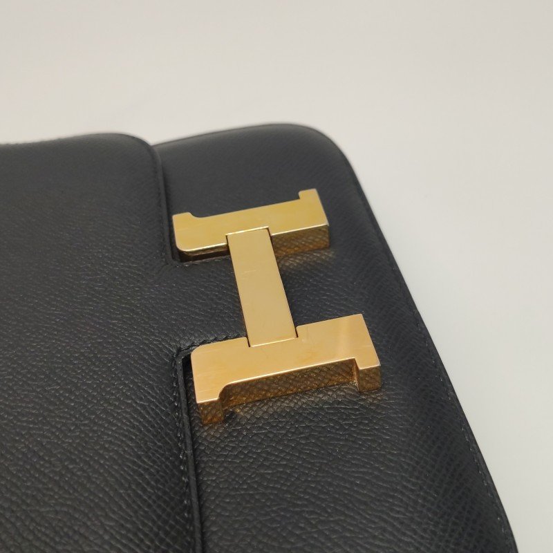 Hermes Constance康康19字母H扣單肩包Epsom牛皮金扣89黑色D刻-13