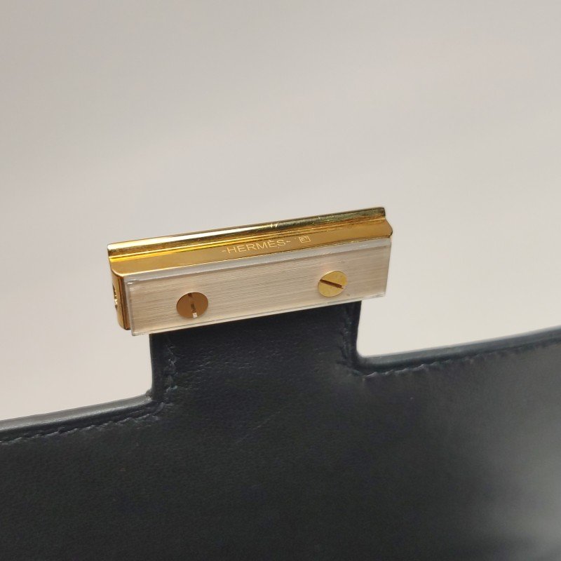 Hermes Constance康康19字母H扣單肩包Epsom牛皮金扣89黑色D刻-15