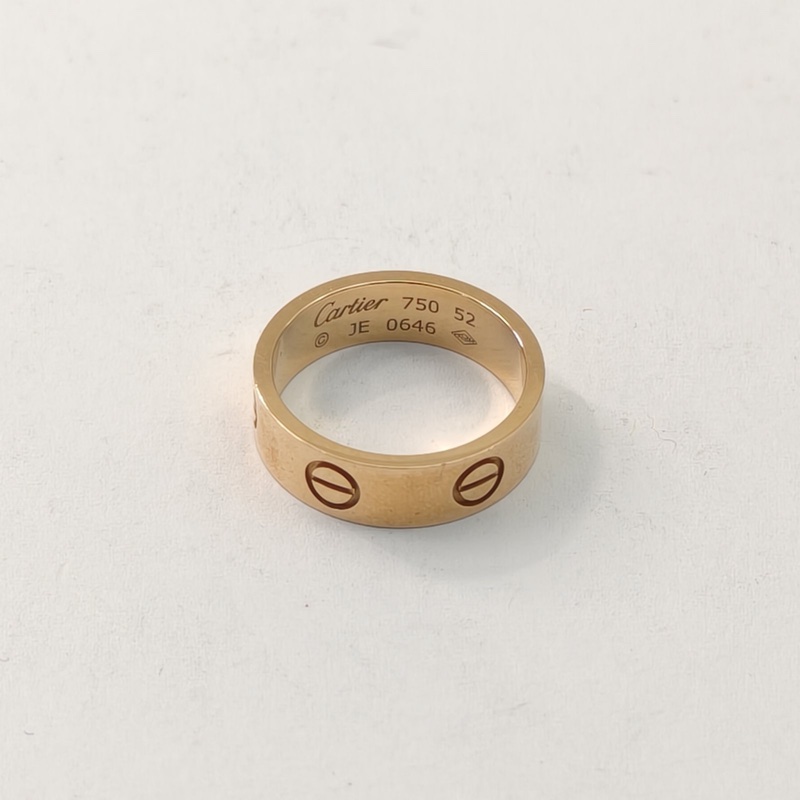 CARTIER LOVE18K金寬版戒指18K玫瑰金52-1