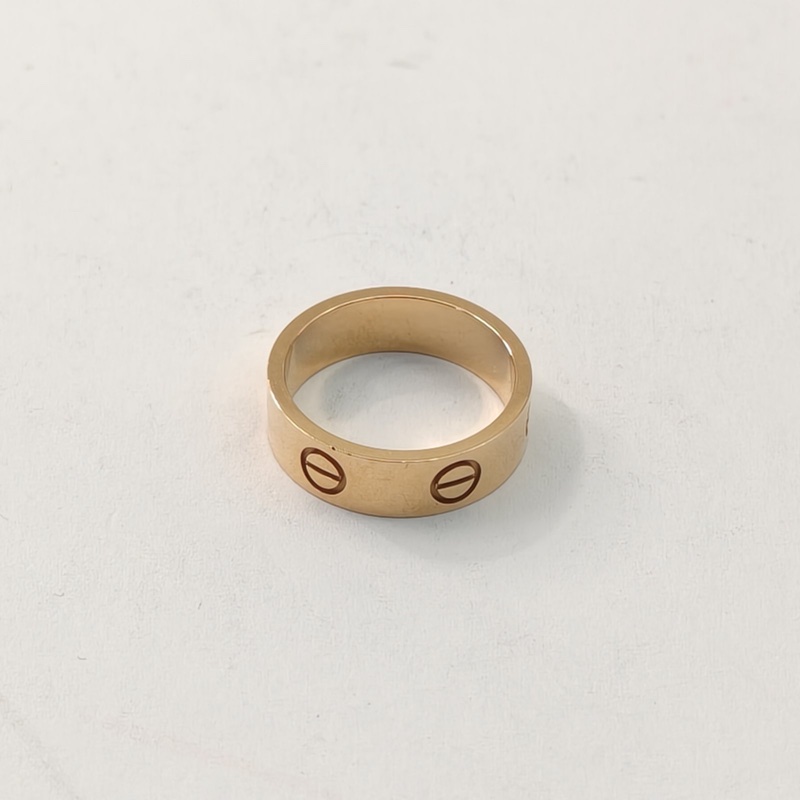 CARTIER LOVE18K金寬版戒指18K玫瑰金52-2