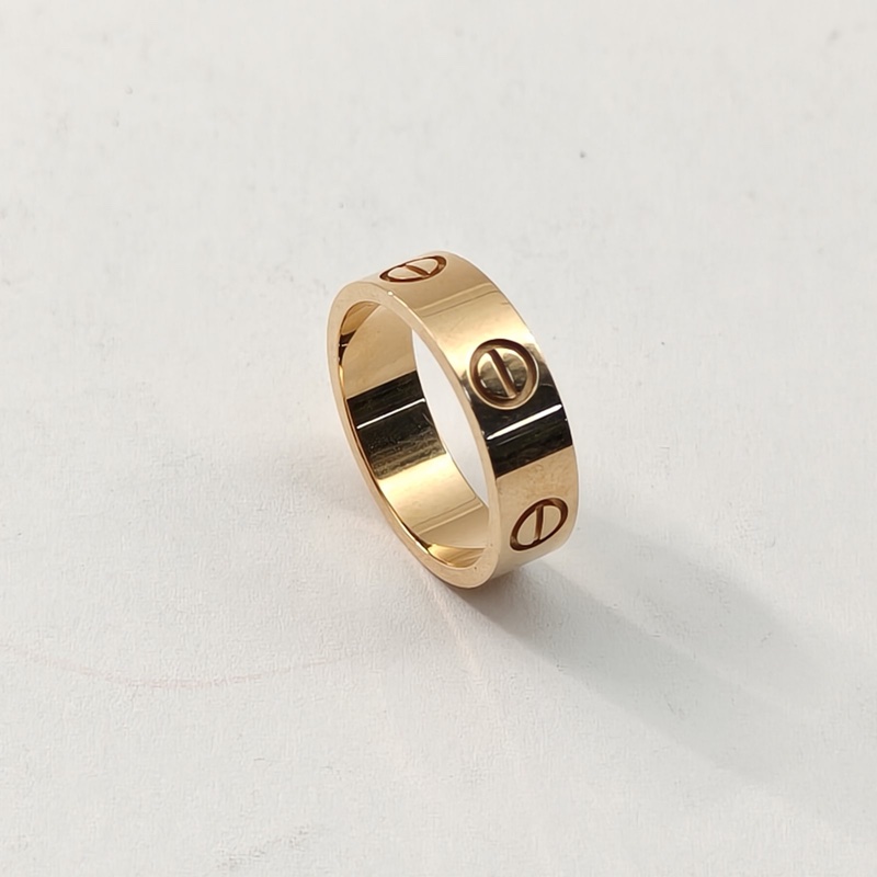 CARTIER LOVE18K金寬版戒指18K玫瑰金52-4