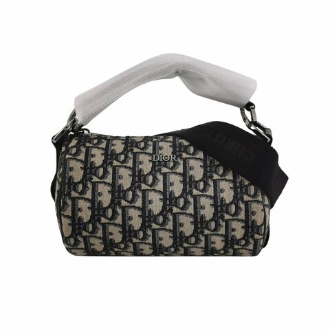 Dior Roller系列迷你牛皮帆布Oblique老花斜挎包單肩包