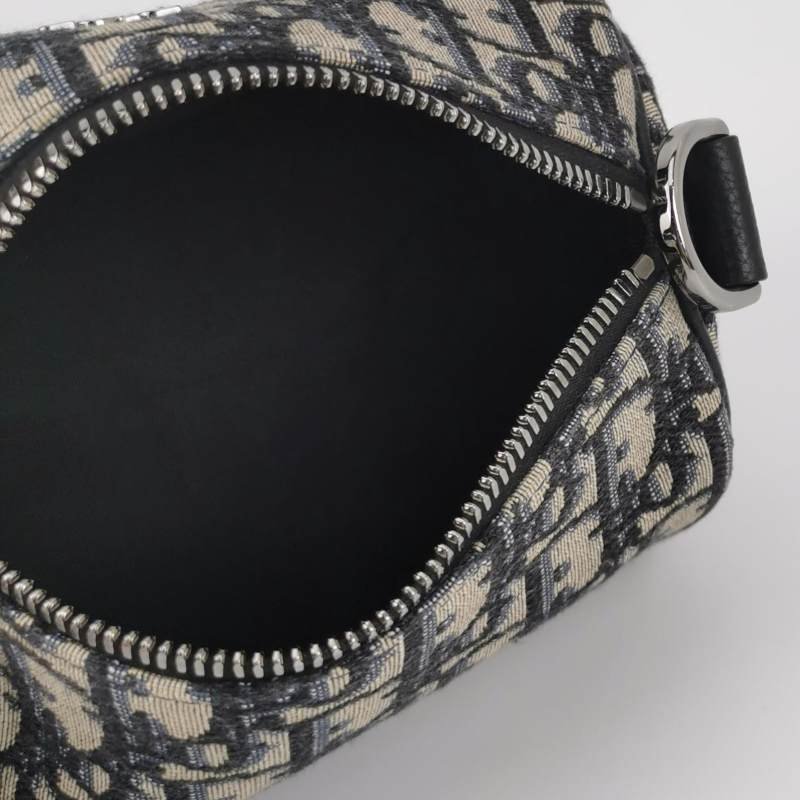 Dior Roller系列迷你牛皮帆布Oblique老花斜挎包單肩包-6