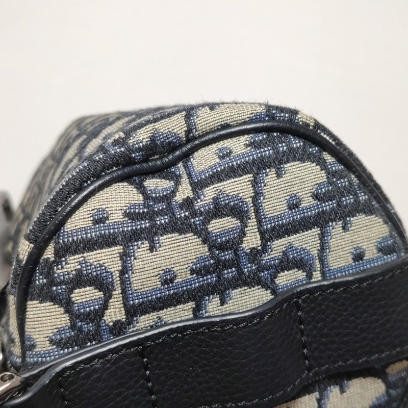 Dior Roller系列迷你牛皮帆布Oblique老花斜挎包單肩包-13