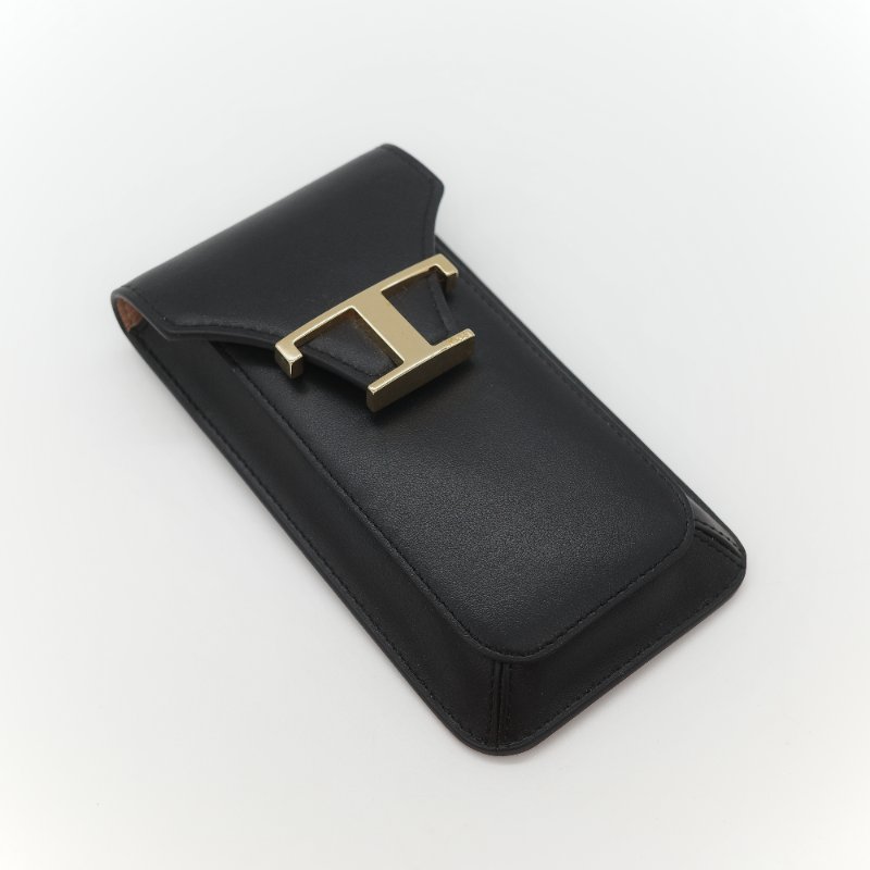 Tod’s Timeless T 黑色牛皮 手機包 耳機包 卡包 三合一 手提包 斜挎包 多功能-2