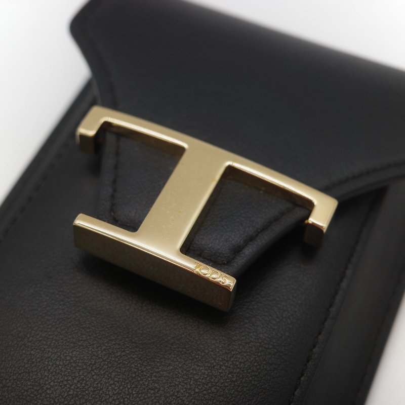 Tod’s Timeless T 黑色牛皮 手機包 耳機包 卡包 三合一 手提包 斜挎包 多功能-7