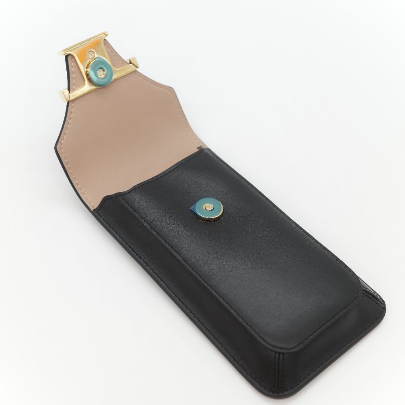 Tod’s Timeless T 黑色牛皮 手機包 耳機包 卡包 三合一 手提包 斜挎包 多功能-11