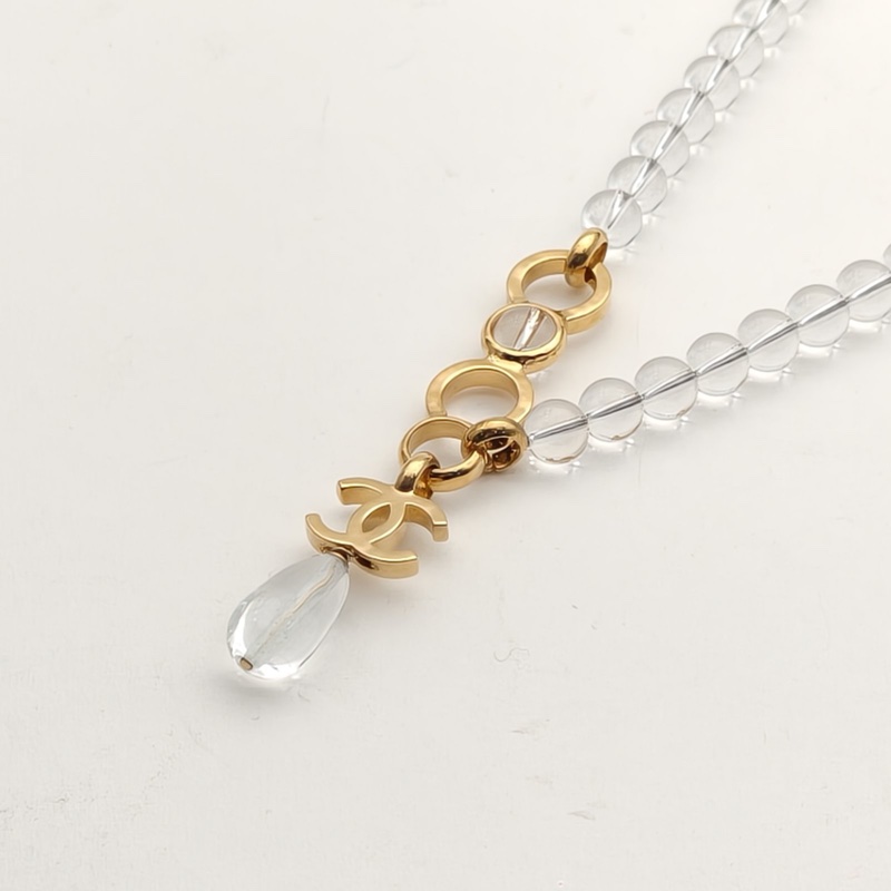 CHANEL 合金24S雙C吊墜水晶項鏈-1