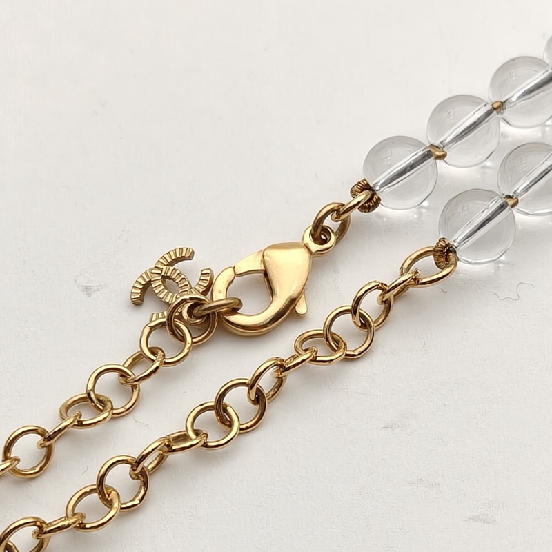 CHANEL 合金24S雙C吊墜水晶項鏈-3