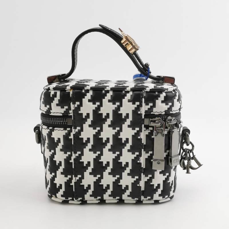 Dior Lady Dior戴妃包迷你牛皮拼色字母Logo吊飾斜背包-4