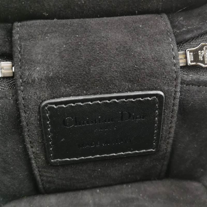 Dior Lady Dior戴妃包迷你牛皮拼色字母Logo吊飾斜背包-7