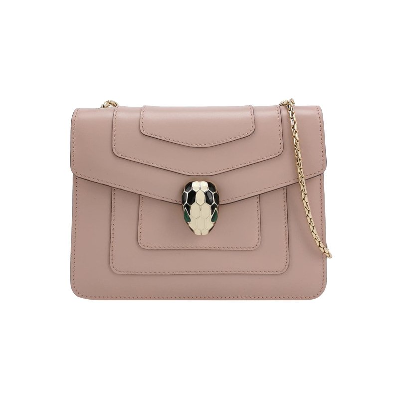 BVLGARI SerpentiForever蛇頭包小號牛皮純色蛇頭斜背包單肩包-0