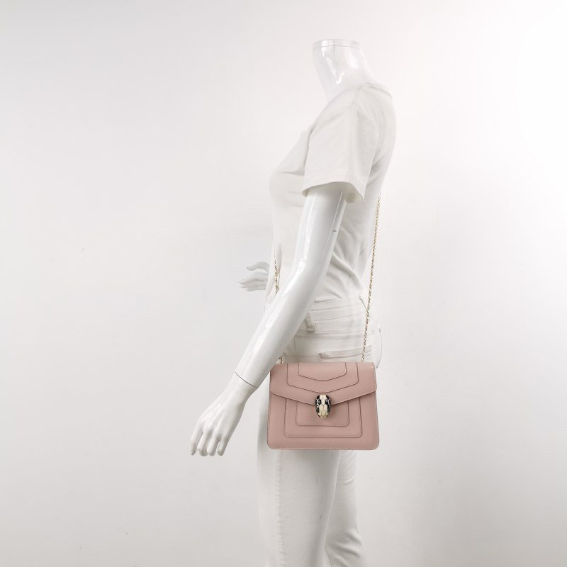 BVLGARI SerpentiForever蛇頭包小號牛皮純色蛇頭斜背包單肩包-1