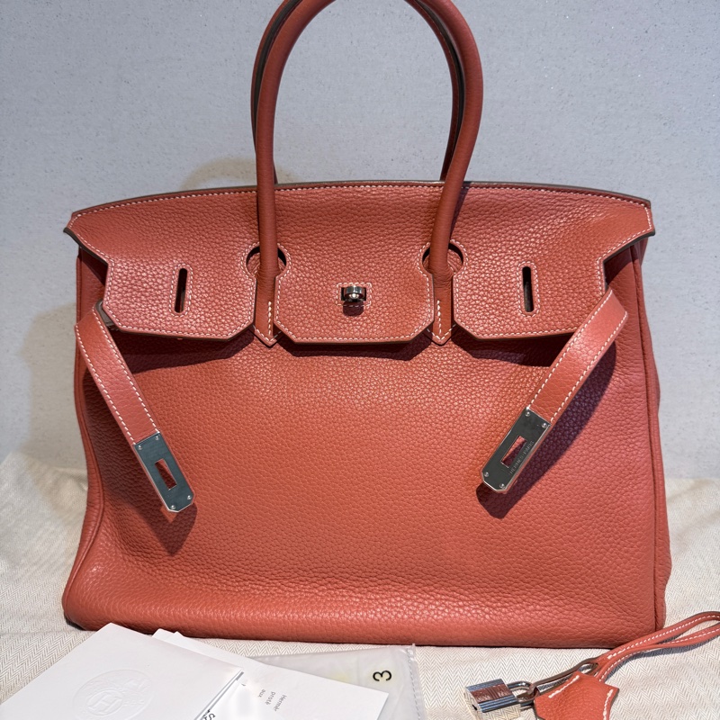 Hermes✨Birkin35 birkin 35 拼色鉑金包 55 rouge-0