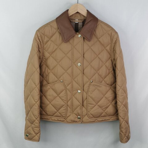 Burberry 巴寶莉 Lanford 棕色 尼龍 牛皮領口 夾克外套