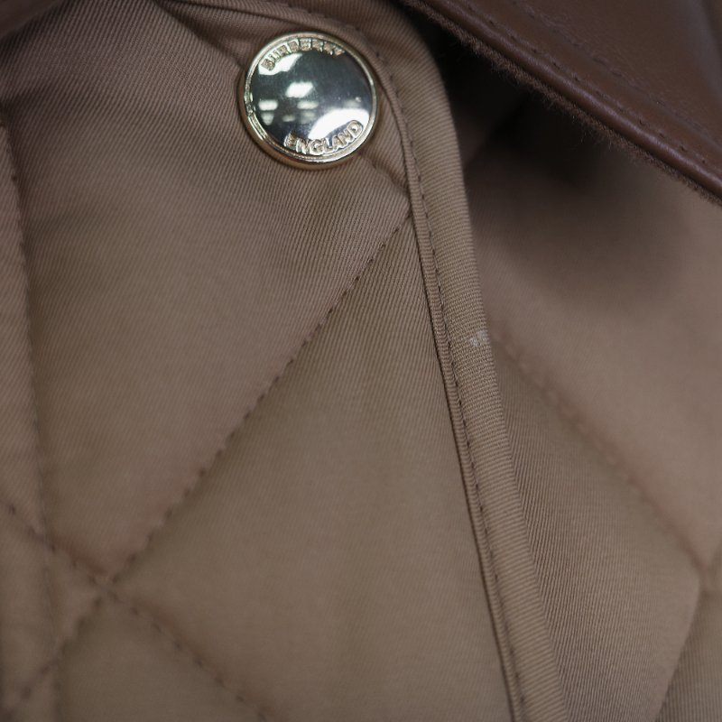 Burberry 巴寶莉 Lanford 棕色 尼龍 牛皮領口 夾克外套-8