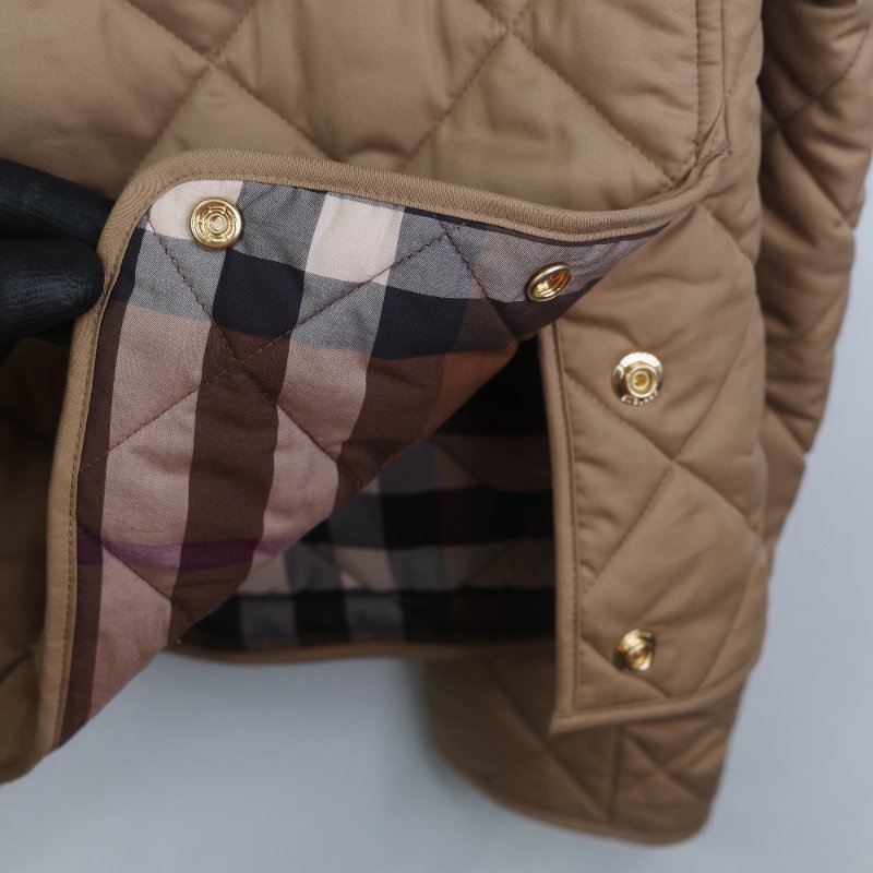Burberry 巴寶莉 Lanford 棕色 尼龍 牛皮領口 夾克外套-14