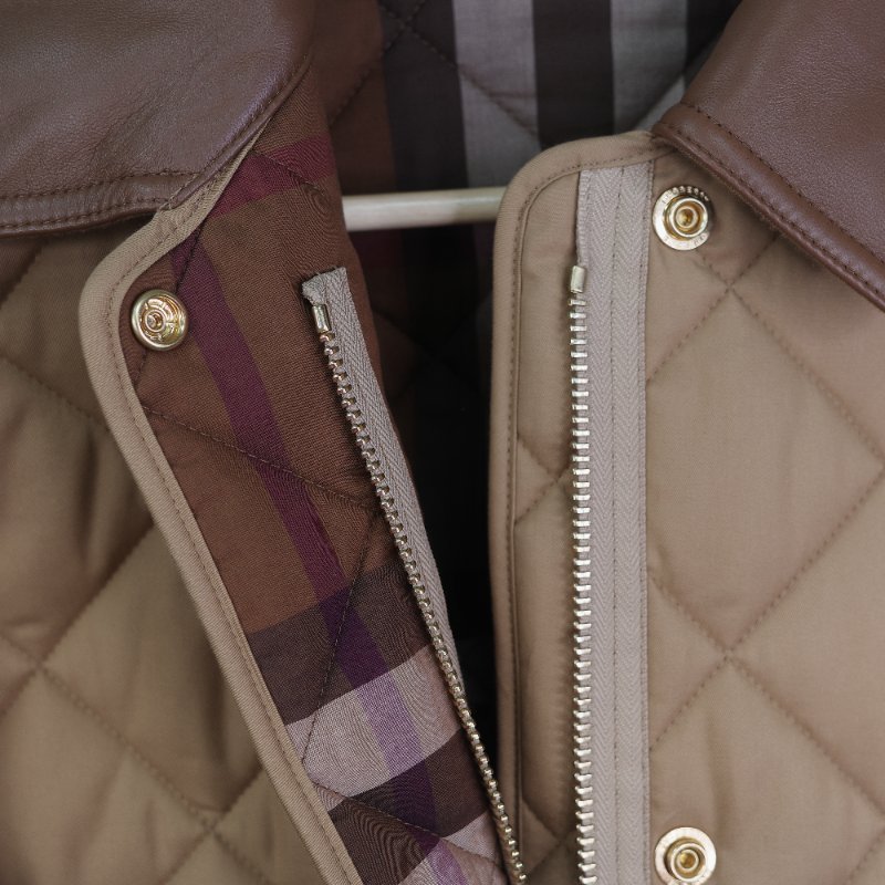 Burberry 巴寶莉 Lanford 棕色 尼龍 牛皮領口 夾克外套-16