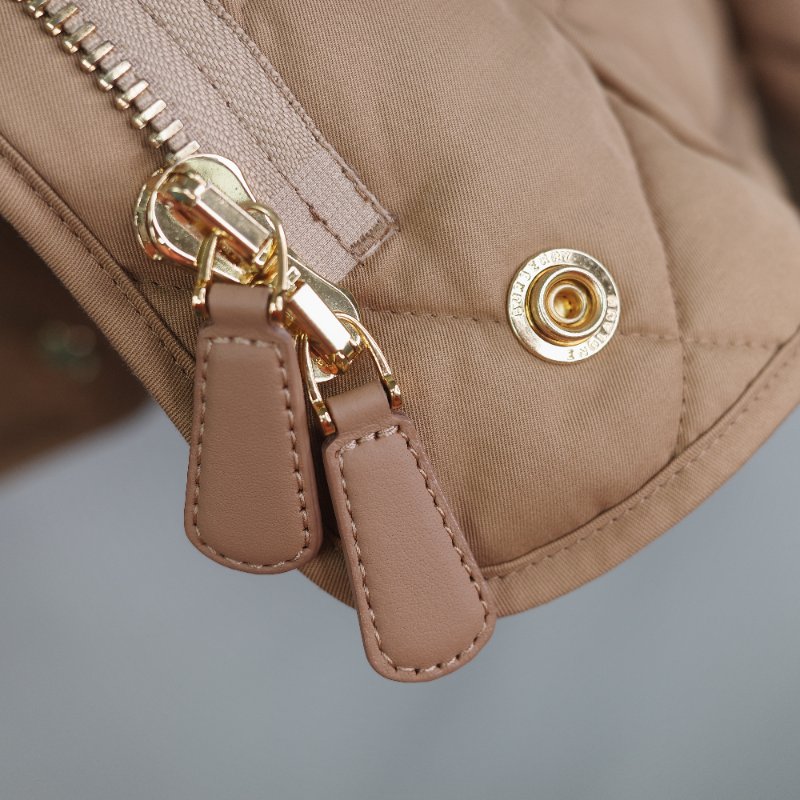 Burberry 巴寶莉 Lanford 棕色 尼龍 牛皮領口 夾克外套-18