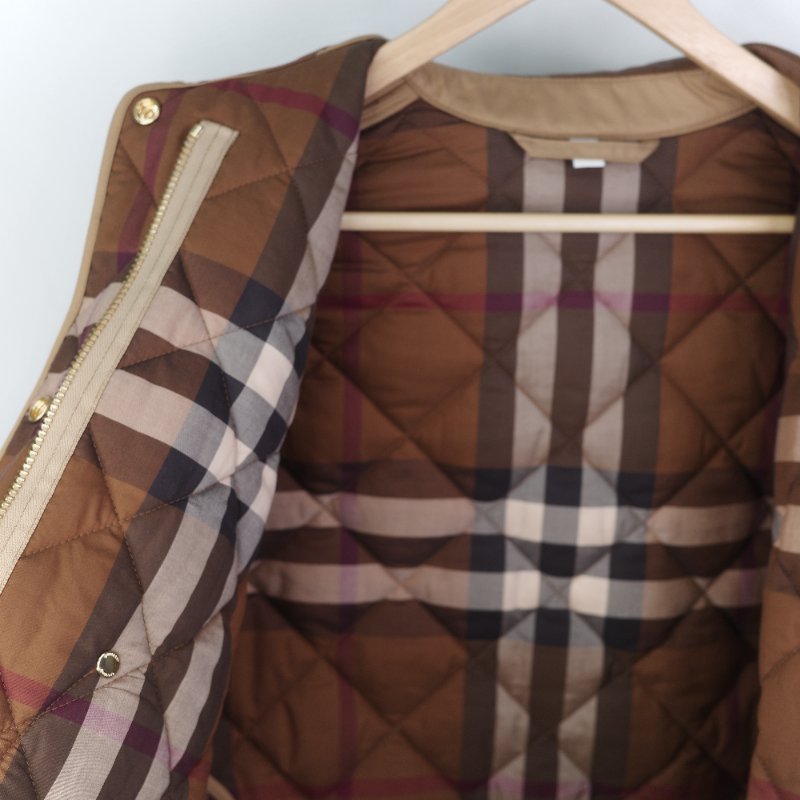 Burberry 巴寶莉 Lanford 棕色 尼龍 牛皮領口 夾克外套-19
