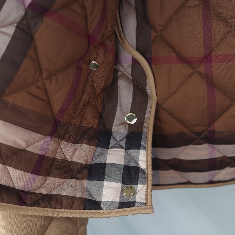 Burberry 巴寶莉 Lanford 棕色 尼龍 牛皮領口 夾克外套-20