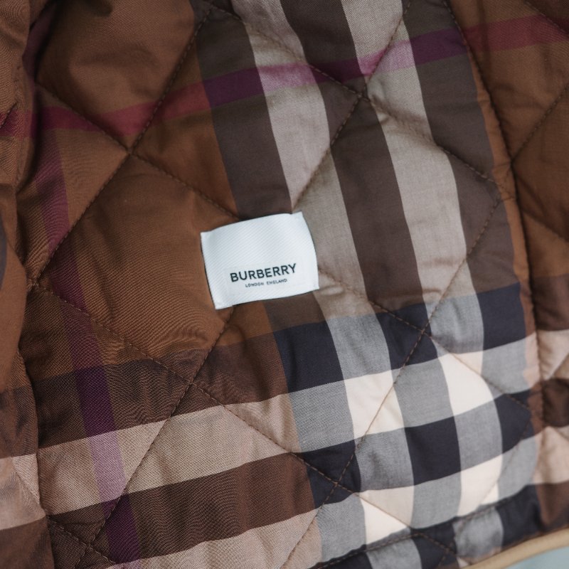 Burberry 巴寶莉 Lanford 棕色 尼龍 牛皮領口 夾克外套-21