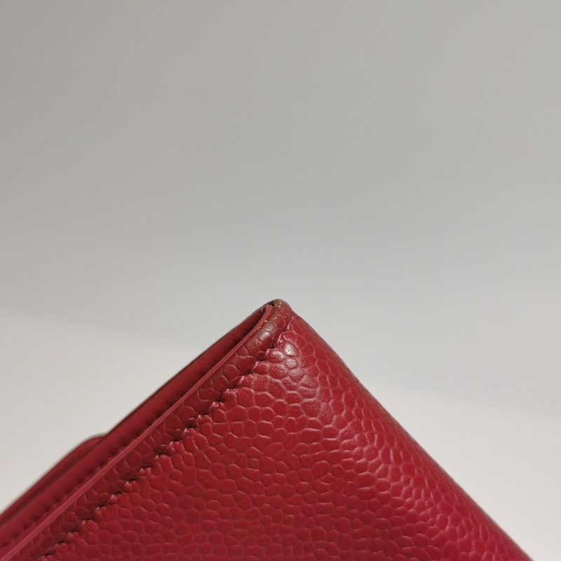 Chanel牛皮純色雙Clogo皮夾-12