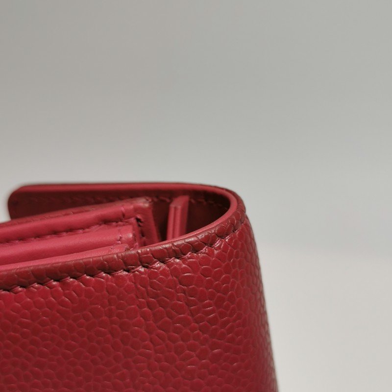 Chanel牛皮純色雙Clogo皮夾-13