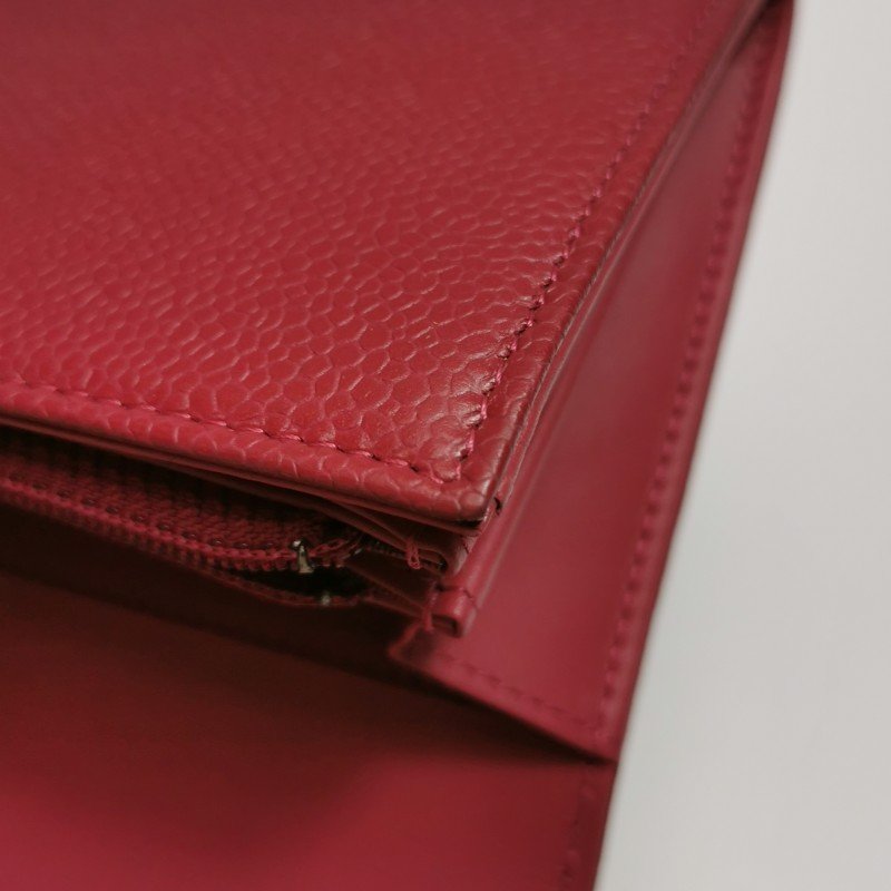 Chanel牛皮純色雙Clogo皮夾-14