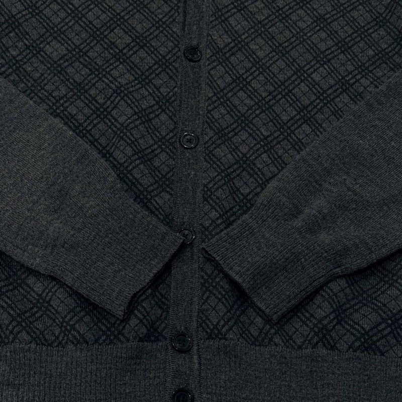 BURBERRY 黑標 格紋戰馬羊毛開襟外套-5