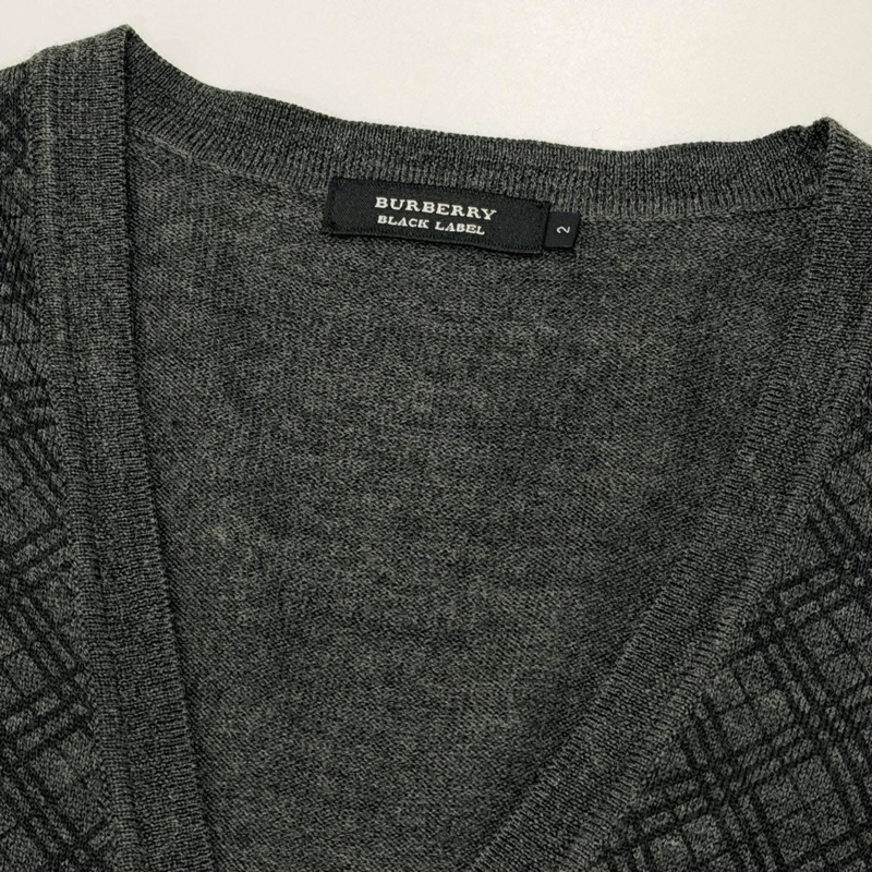 BURBERRY 黑標 格紋戰馬羊毛開襟外套-8