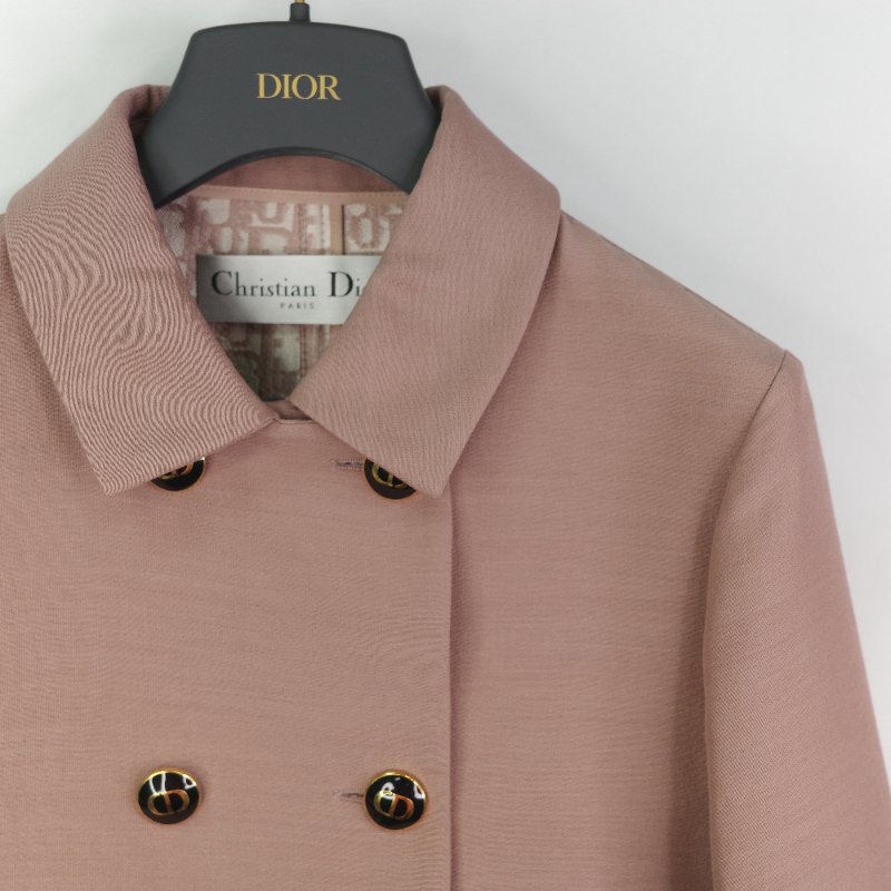 Dior 迪奧 Oblique 藕粉色 雙面絲綢夾克-3