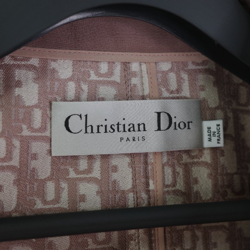 Dior 迪奧 Oblique 藕粉色 雙面絲綢夾克-9