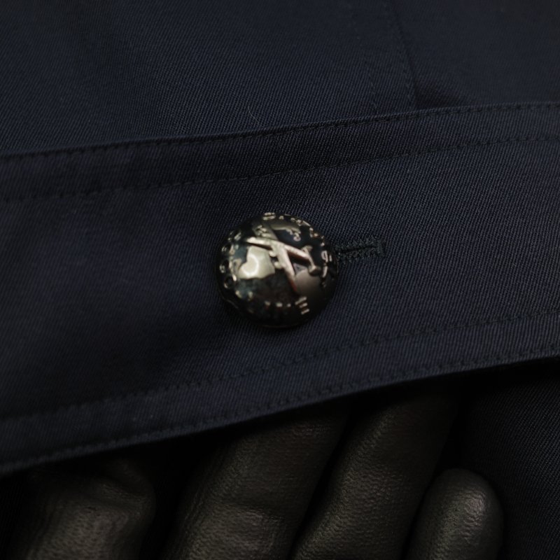 Chanel 香奈兒 2025/26 Coco Neige 海軍藍 棉質 混紡 繫帶式 風衣外套-3