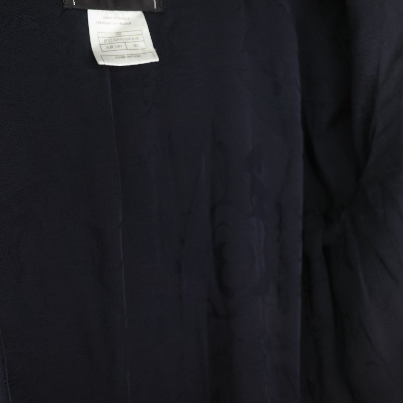 Chanel 香奈兒 2025/26 Coco Neige 海軍藍 棉質 混紡 繫帶式 風衣外套-19