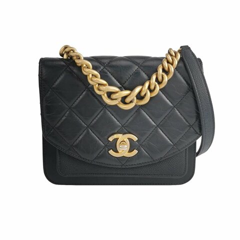 Chanel Flap Bag牛皮純色菱格絎縫斜背包單肩包包